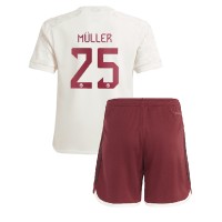 Fotbalové Dres Bayern Munich Thomas Muller #25 Dětské Alternativní 2023-24 Krátký Rukáv (+ trenýrky)